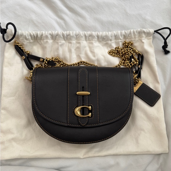 Coach Handbags - Coach Black Crossbody Bag with Gold Chain